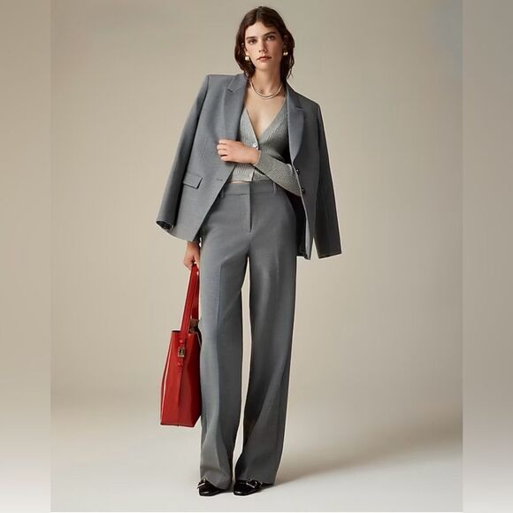 NWT J CREW wide-leg trouser in four-season stretch in Navy - Picture 4 of 10